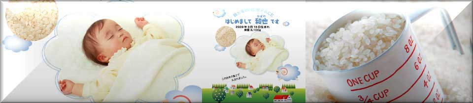 内祝いお祝返し好適品：米・Baby（マイ・ベイビー）D●対応容量：2,000g～2,700g