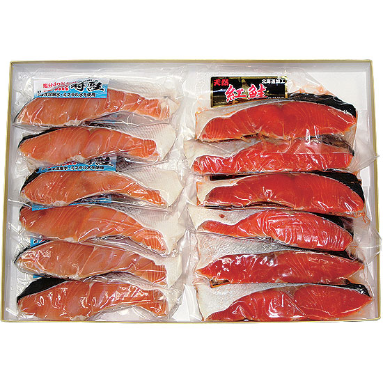 〈下関・林商店〉 紅鮭&時鮭 食べ比べセット0