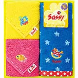 Sassy 無撚糸タオルセット ピンク