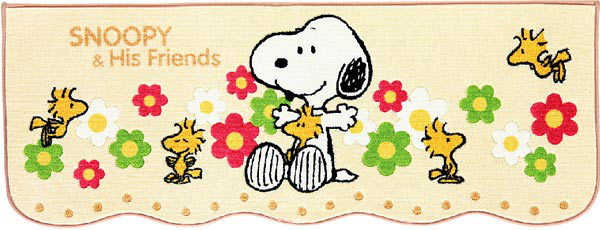 スヌーピー フラワーマーチキッチンマット 1p ベージュ 2750円 大進オンラインショップ