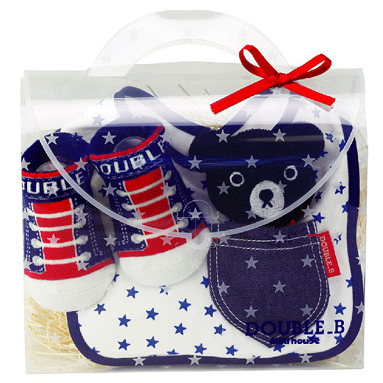 ミキハウスダブルbスタイセット ブルー 申込番号 055 ルメール出産内祝い