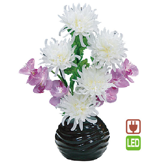 ルミナス白菊と蘭〈LED〉 コード式 高さ48cm0