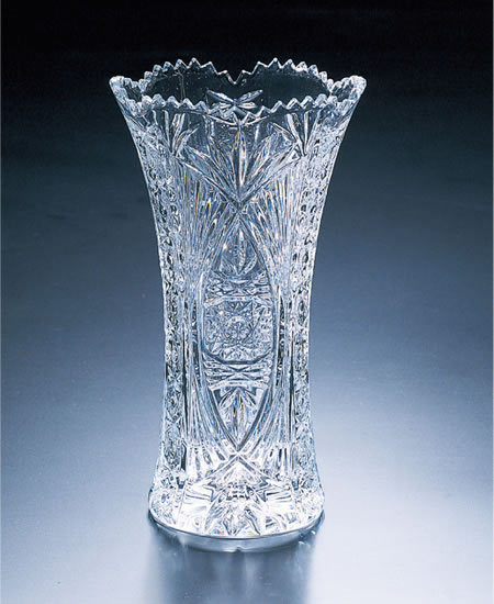 期間限定特別価格 大型 ボヘミアグラス 花瓶 フラワーベース ボヘミア 
