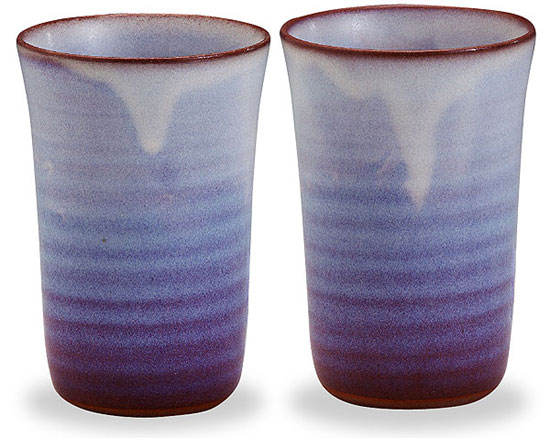 萩焼萩紫ペアフリーカップ2