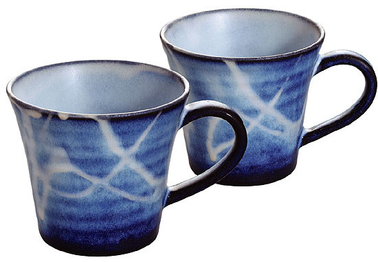萩焼 萩藍ペアマグカップ1