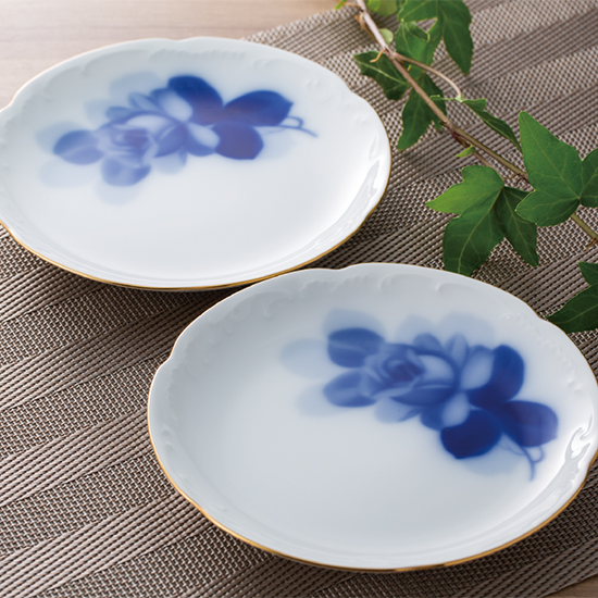 ブルーローズ銘々皿ペアセット1