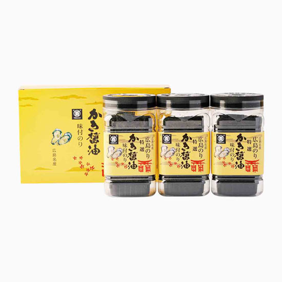 広島海苔 特選かき醤油味付のり3本2