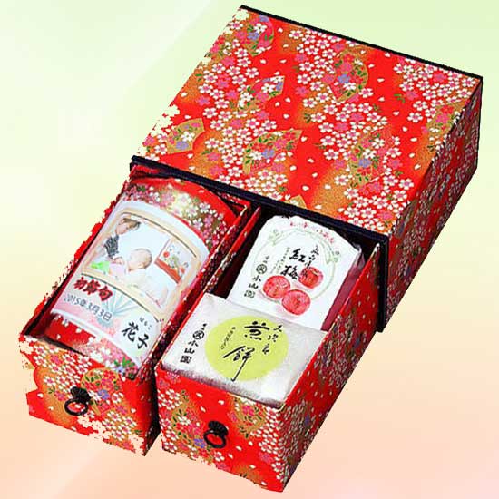 宇治茶・京銘菓セット 初節句写真入【雅みやび】1