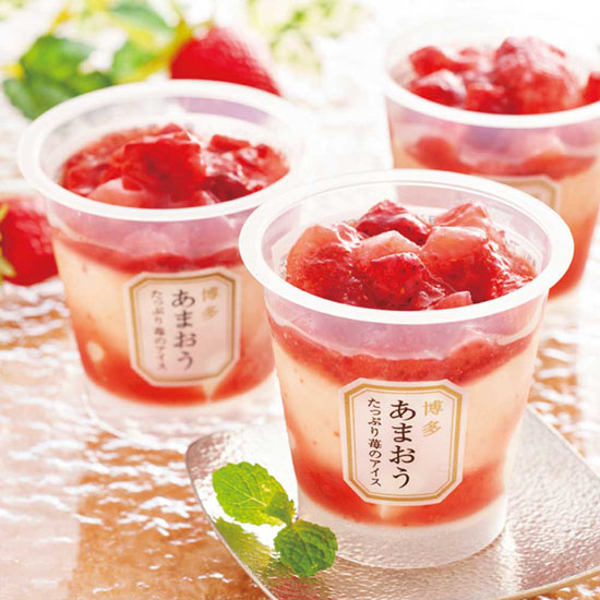 博多あまおうたっぷり苺のアイス
