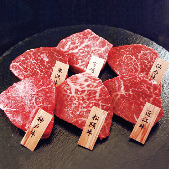 6大ブランド和牛食べくらべ ミニステーキ