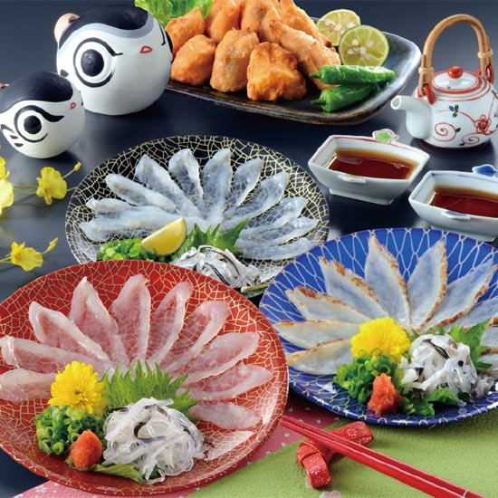 ：まふぐ食べ比べ＆ ふぐ唐揚イメージ