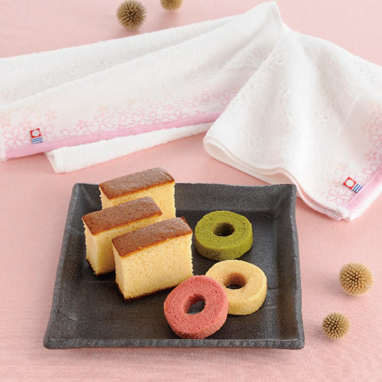 長崎カステラ バウムクーヘンギフト 今治タオル詰合せ 名前入れ 申込番号 176 00 ルメール出産内祝い