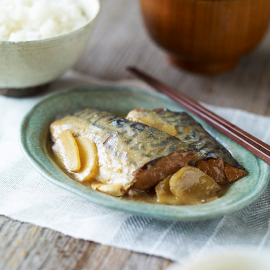 イザメシ 梅と生姜のサバ味噌煮