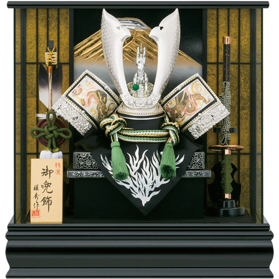 【73】12号 ｼﾙﾊﾞｰ彫金兜№6ケース飾り