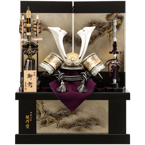 【28】12号 収納彫金シルバー角鍬兜飾り