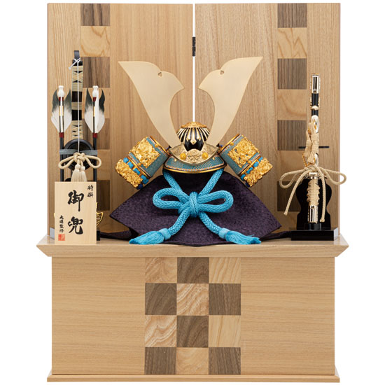 【34】１０号 蒼白兜(青)収納飾り