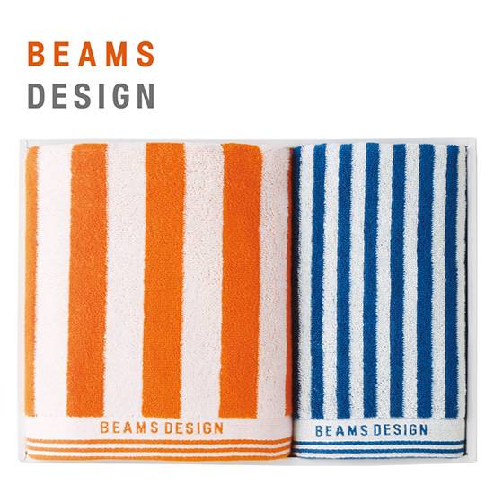 BEAMS DESIGN ストライプバス&フェイスタオルセット1