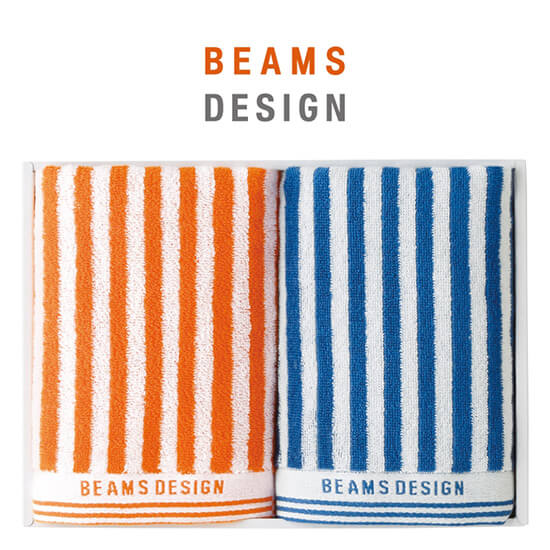 BEAMS DESIGN ストライプフェイスタオル2枚セット1