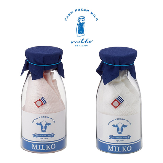 milko ペアグラス ミルク＆イチゴミルク0