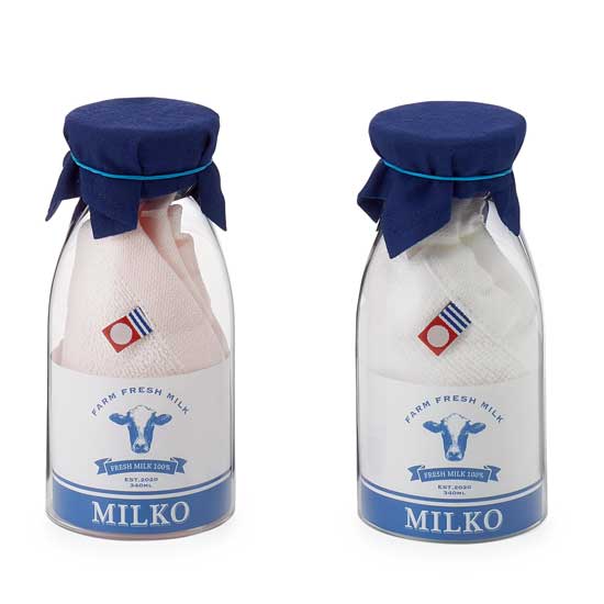 milko ペアグラス ミルク＆イチゴミルク