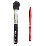 喜筆 チークブラシドット赤&携帯リップブラシ