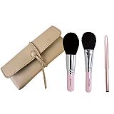 喜筆 熊野筆パールピンク3本セット(モカポーチ付)