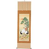 掛軸　松竹梅鶴亀