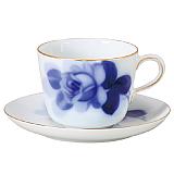 ブルーローズモーニング碗皿