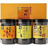 1,500円～香典返し品物ランキング3位の広島海苔 3種味海苔セット 3本詰イメージ