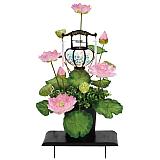 【104】シルク盛花 水光蓮(提灯)ピンク