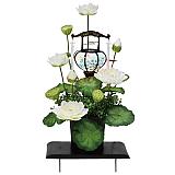 【105】シルク盛花 水光蓮(提灯)白